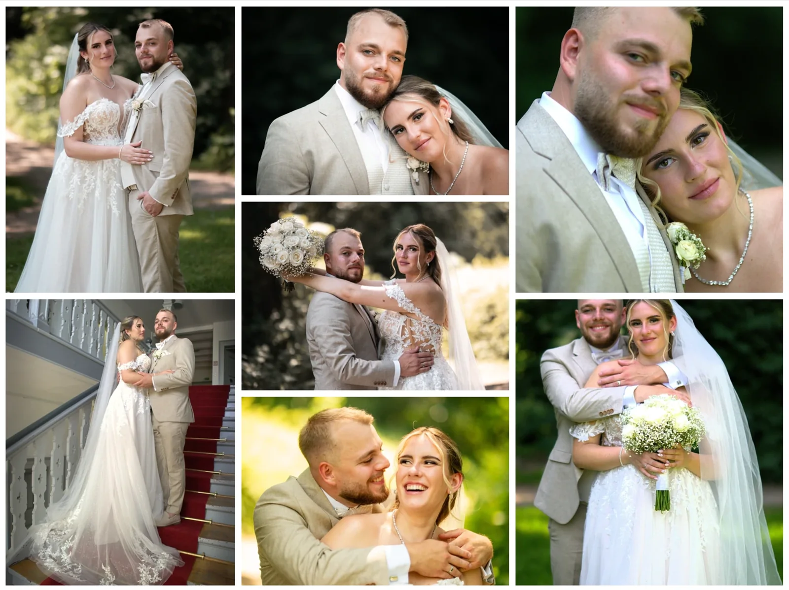 Hochzeitsfoto-Collage als Beispiel für das Foto-Upgrade bei einer Hochzeit in Solingen