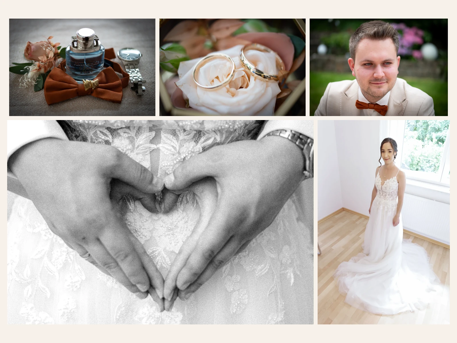 Hochzeitsfoto-Collage 1 in Hagen: Details & Getting Ready